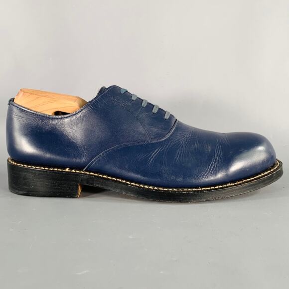 COMME des GARCONS HOMME Size 7.5 Navy Leather Oxford Lace-Up Shoes main image 7